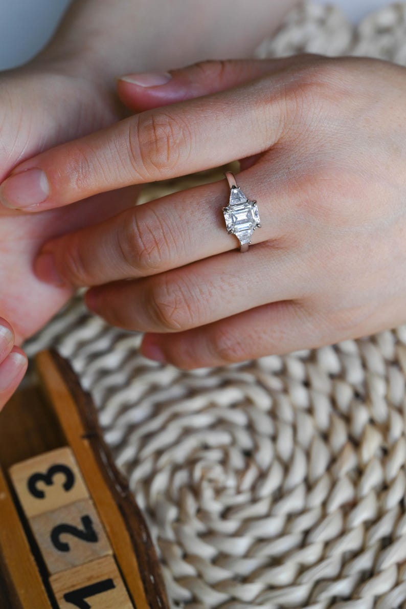 Marquise Cut Cluster Styled Lab Grown Diamond Engagement Ring