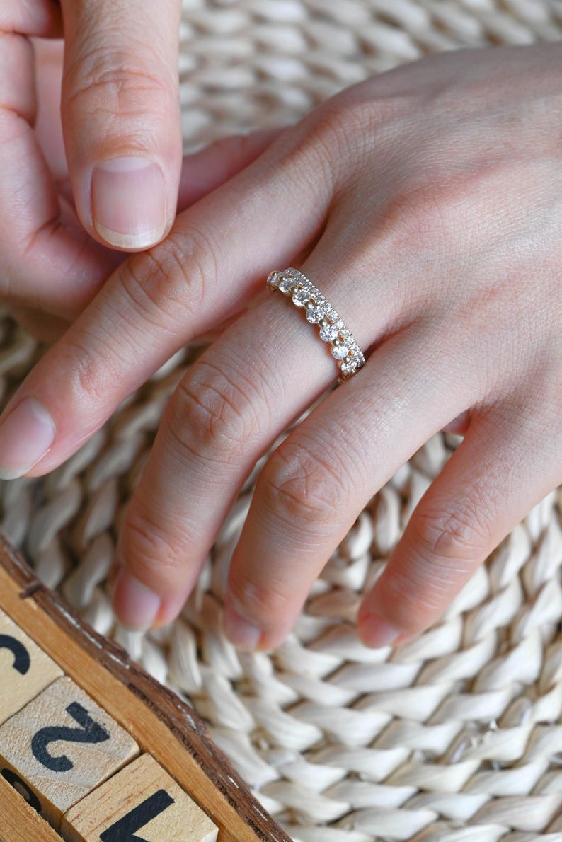 Marquise Cut Cluster Styled Lab Grown Wedding Band