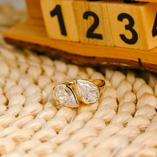 Marquise Cut Cluster Styled Lab Grown Diamond Engagement Ring