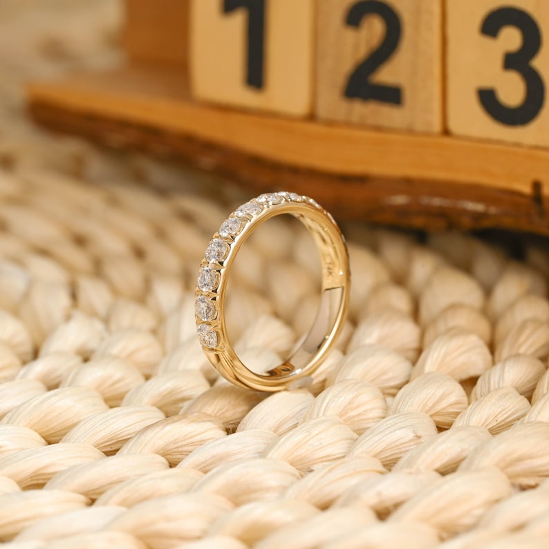 Marquise Cut Cluster Styled Lab Grown Wedding Band