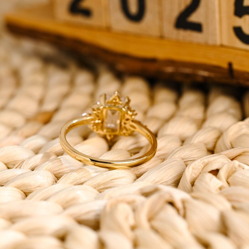 Marquise Cut Cluster Styled Lab Grown Diamond Engagement Ring