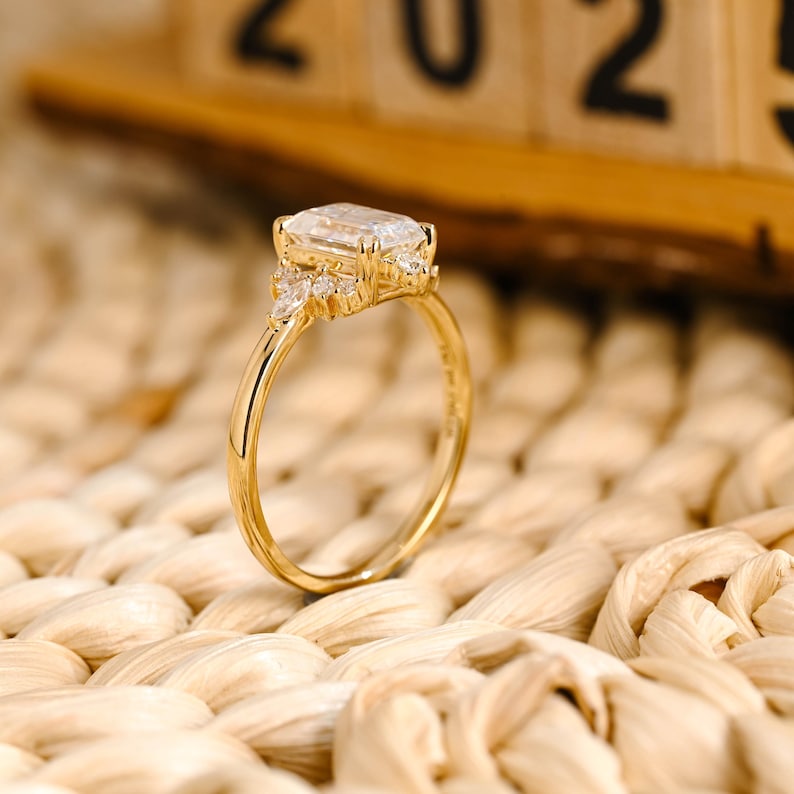 Marquise Cut Cluster Styled Lab Grown Diamond Engagement Ring