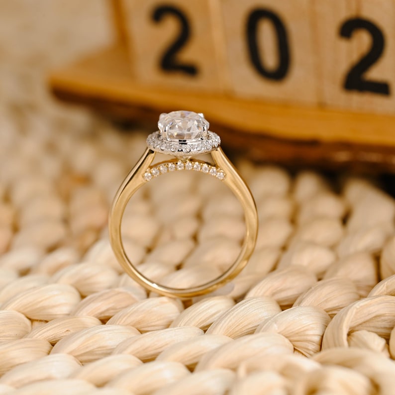 Marquise Cut Cluster Styled Lab Grown Diamond Engagement Ring
