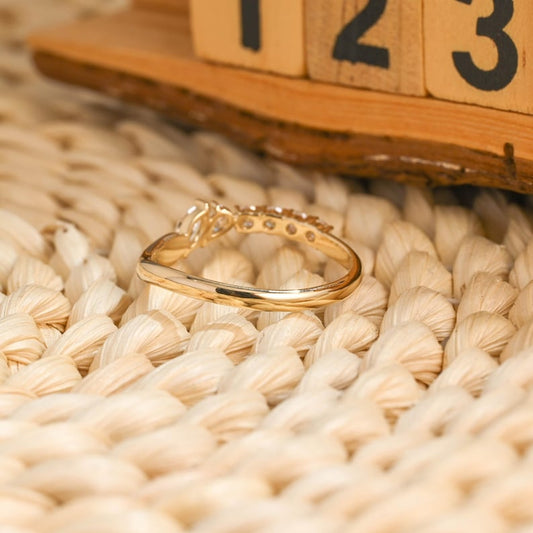 Marquise Cut Cluster Styled Lab Grown Wedding Band