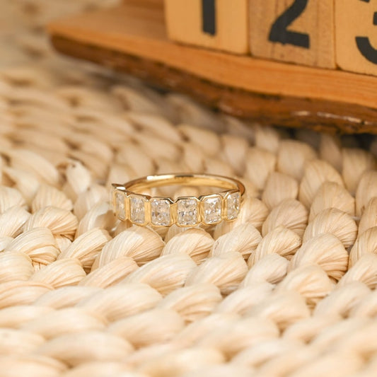 Marquise Cut Cluster Styled Lab Grown Wedding Band