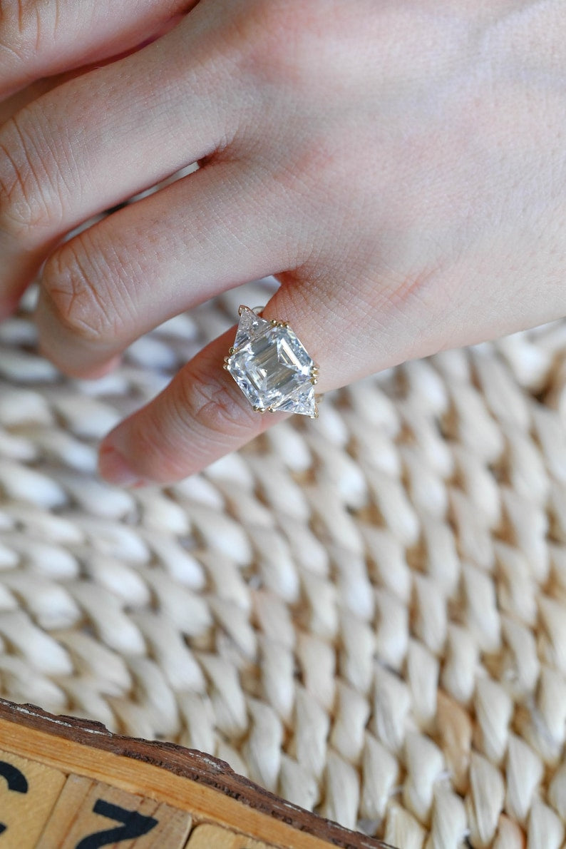 Marquise Cut Cluster Styled Lab Grown Diamond Engagement Ring