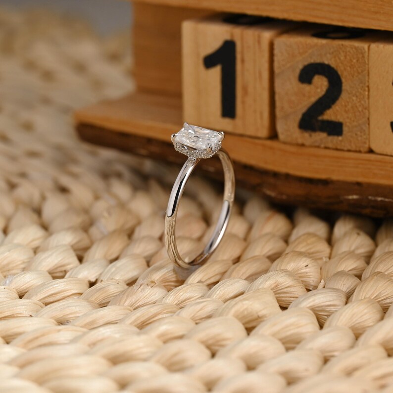 Marquise Cut Cluster Styled Lab Grown Diamond Engagement Ring