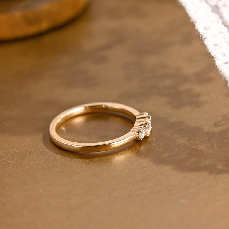 Marquise Cut Cluster Styled Lab Grown Wedding Band