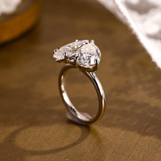 Marquise Cut Cluster Styled Lab Grown Diamond Engagement Ring