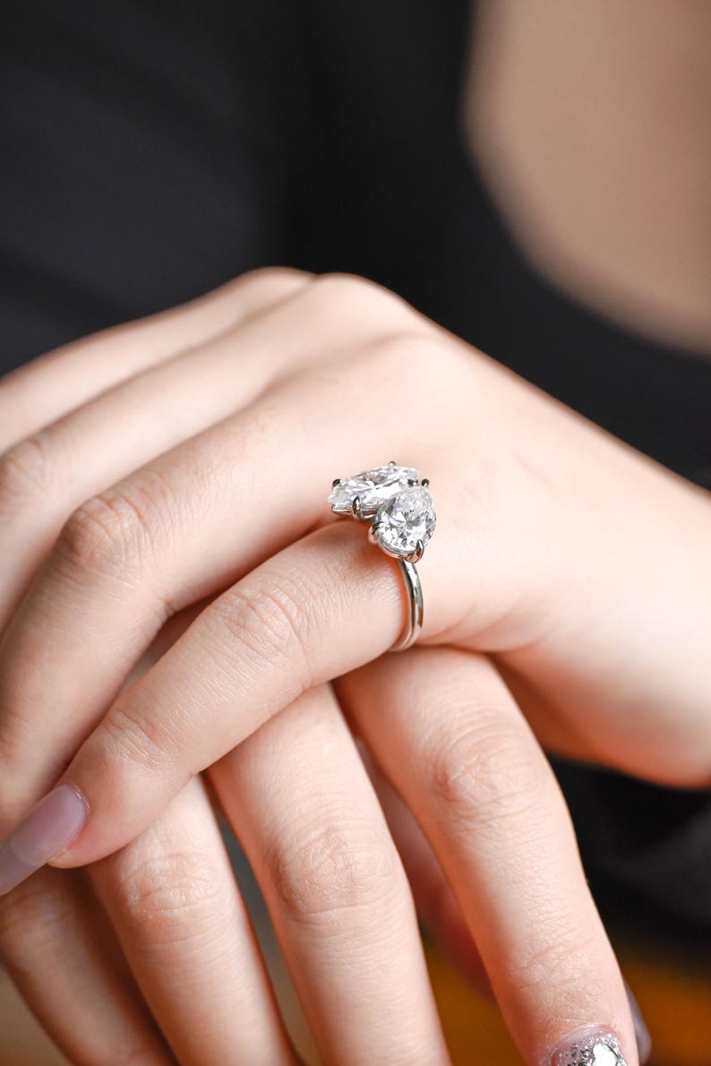 Marquise Cut Cluster Styled Lab Grown Diamond Engagement Ring