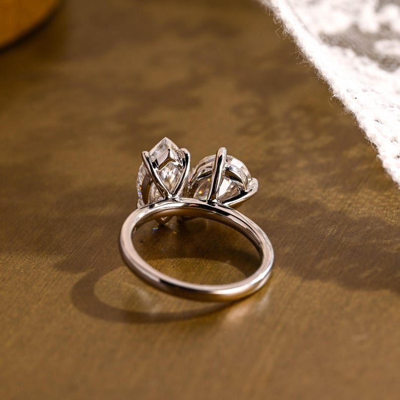 Marquise Cut Cluster Styled Lab Grown Diamond Engagement Ring