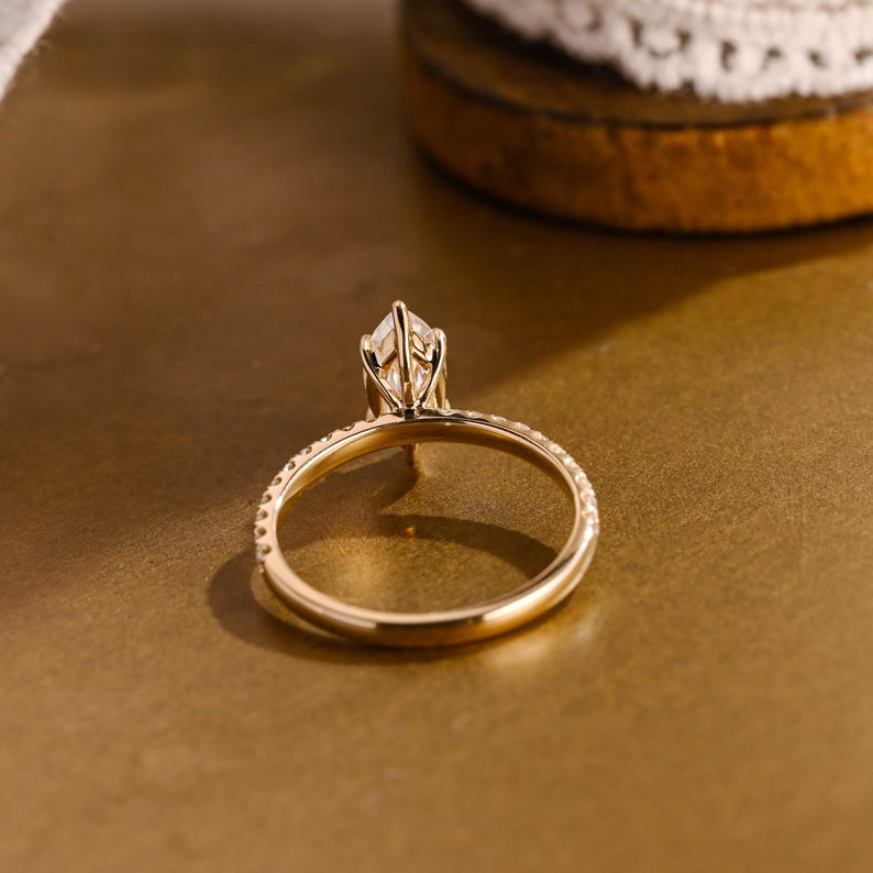 Marquise Cut Cluster Styled Lab Grown Diamond Engagement Ring