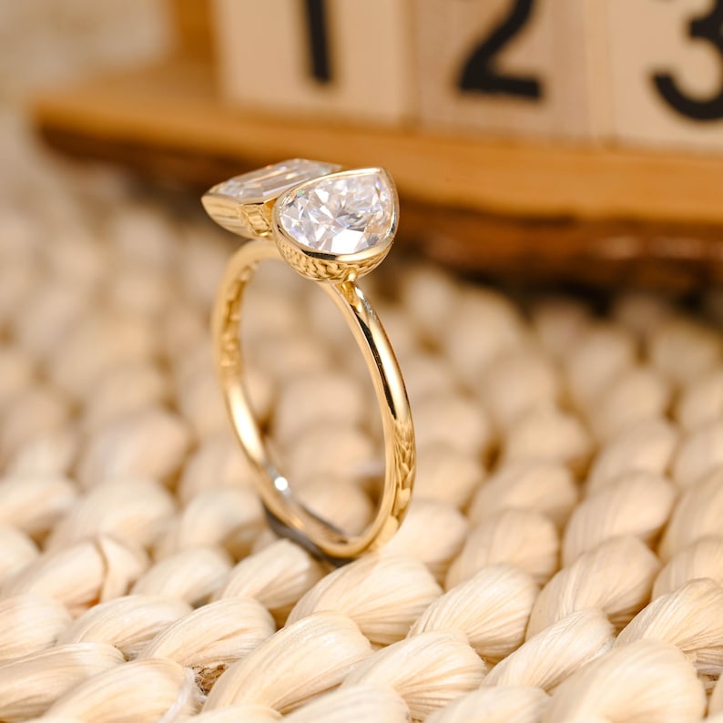 Marquise Cut Cluster Styled Lab Grown Diamond Engagement Ring