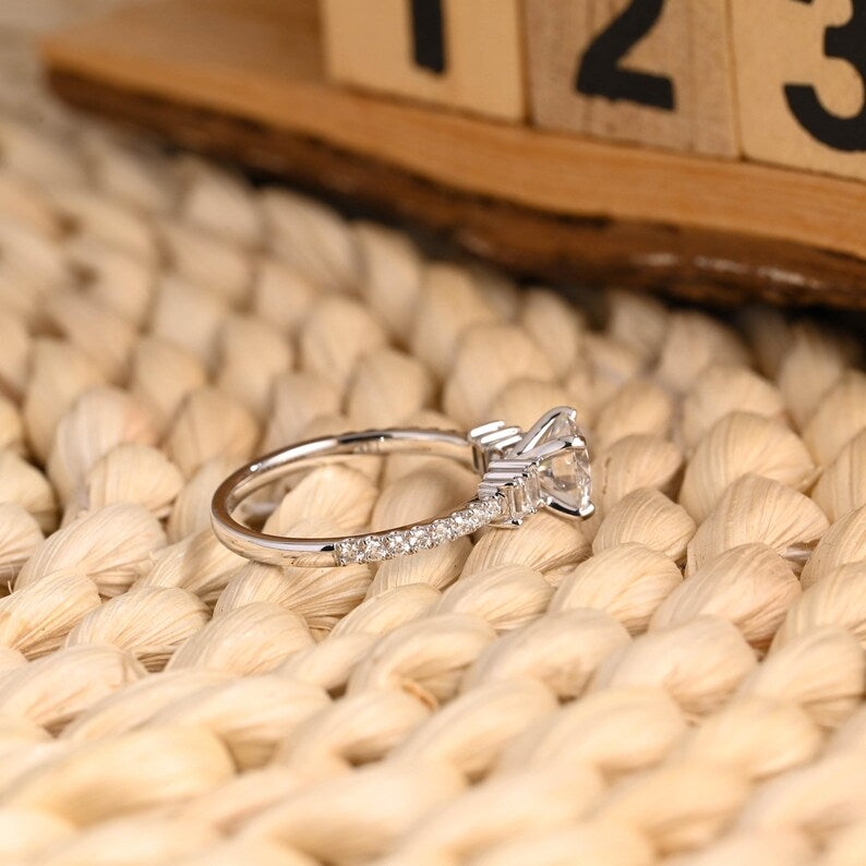 Marquise Cut Cluster Styled Lab Grown Diamond Engagement Ring