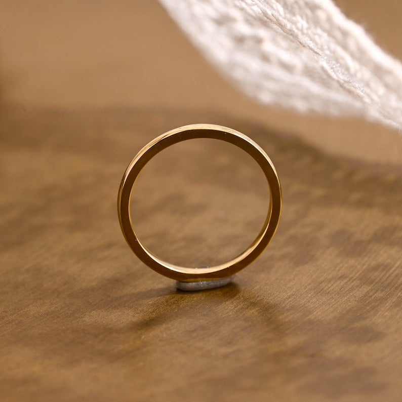 Marquise Cut Cluster Styled Lab Grown Wedding Band