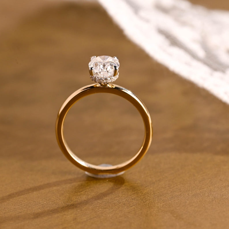 Marquise Cut Cluster Styled Lab Grown Diamond Engagement Ring