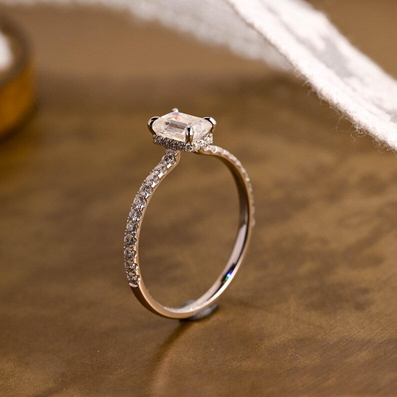 Marquise Cut Cluster Styled Lab Grown Diamond Engagement Ring