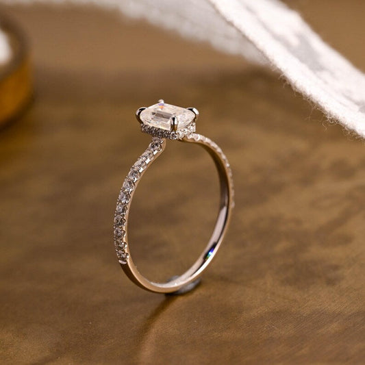 Marquise Cut Cluster Styled Lab Grown Diamond Engagement Ring