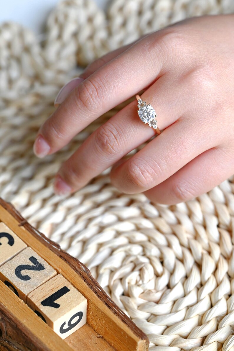 Marquise Cut Cluster Styled Lab Grown Diamond Engagement Ring