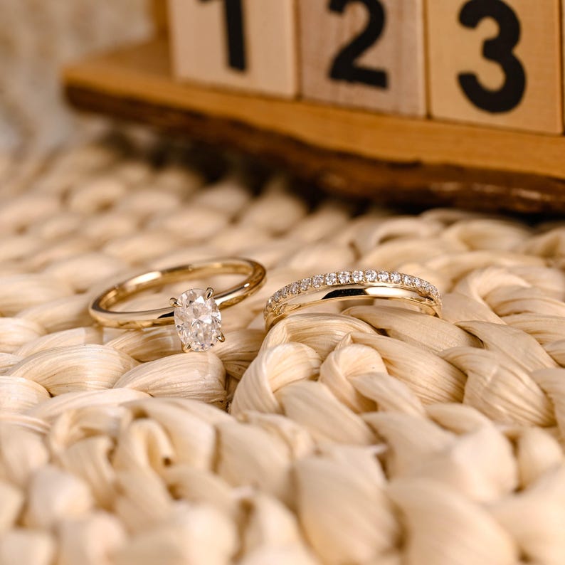 Marquise Cut Cluster Styled Lab Grown Diamond Bridal Ring Set