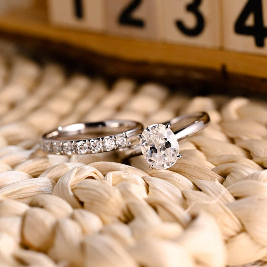 Marquise Cut Cluster Styled Lab Grown Diamond Bridal Ring Set