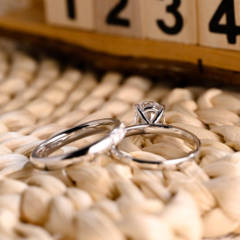 Marquise Cut Cluster Styled Lab Grown Diamond Bridal Ring Set