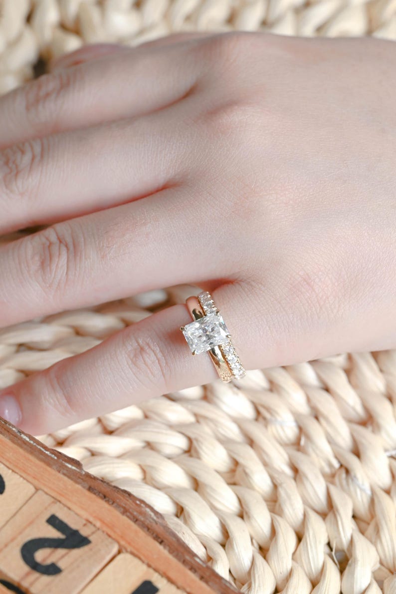 Marquise Cut Cluster Styled Lab Grown Diamond Bridal Ring Set