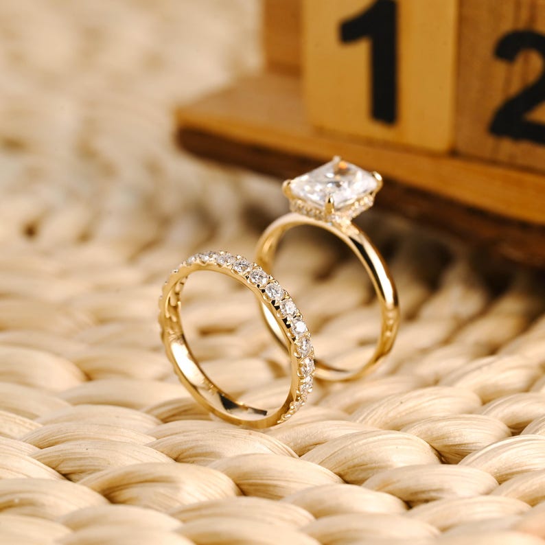 Marquise Cut Cluster Styled Lab Grown Diamond Bridal Ring Set