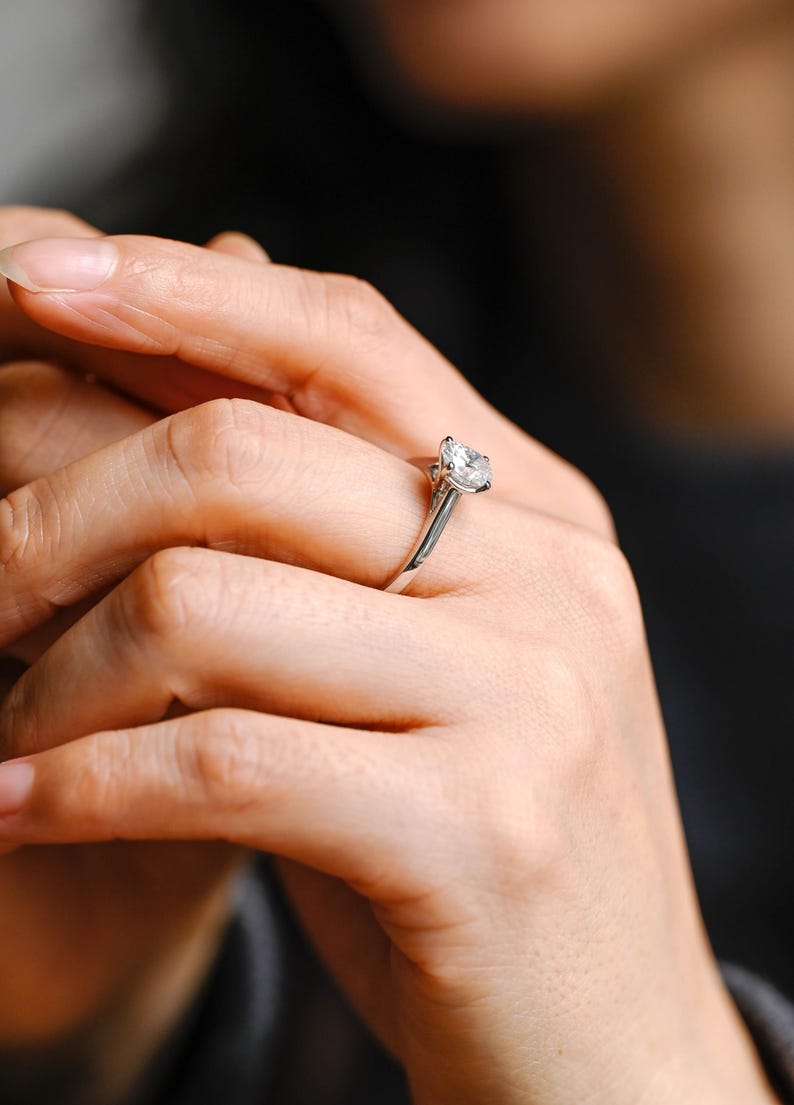 Marquise Cut Cluster Styled Lab Grown Diamond Engagement Ring