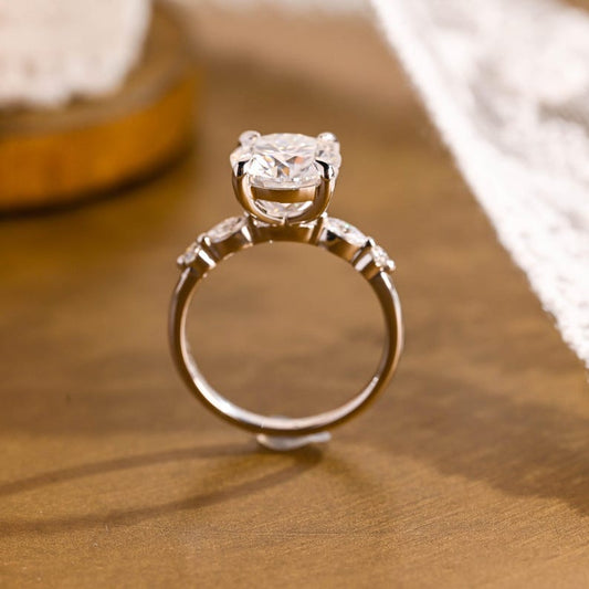 Marquise Cut Cluster Styled Lab Grown Diamond Engagement Ring