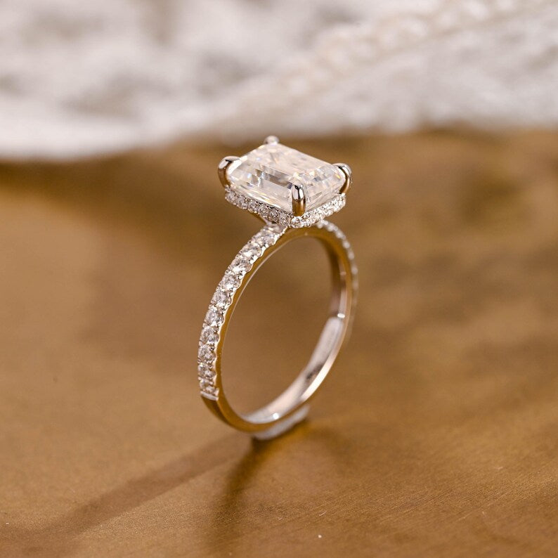 Marquise Cut Cluster Styled Lab Grown Diamond Engagement Ring