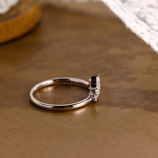 Marquise Cut Cluster Styled Lab Grown Wedding Band