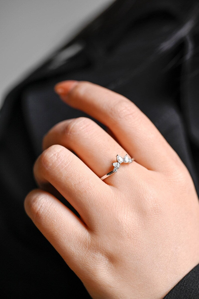 Marquise Cut Cluster Styled Lab Grown Wedding Band
