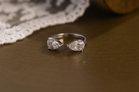Marquise Cut Cluster Styled Lab Grown Diamond Engagement Ring