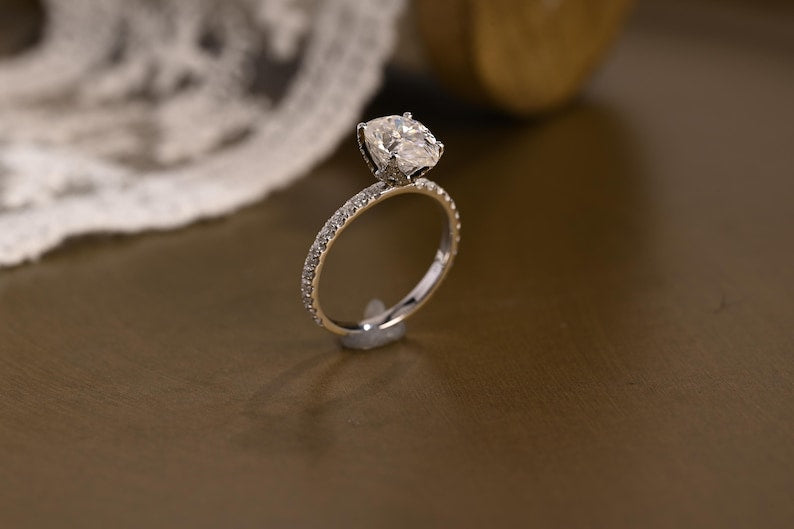 Marquise Cut Cluster Styled Lab Grown Diamond Engagement Ring