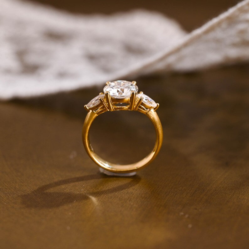 Marquise Cut Cluster Styled Lab Grown Diamond Engagement Ring