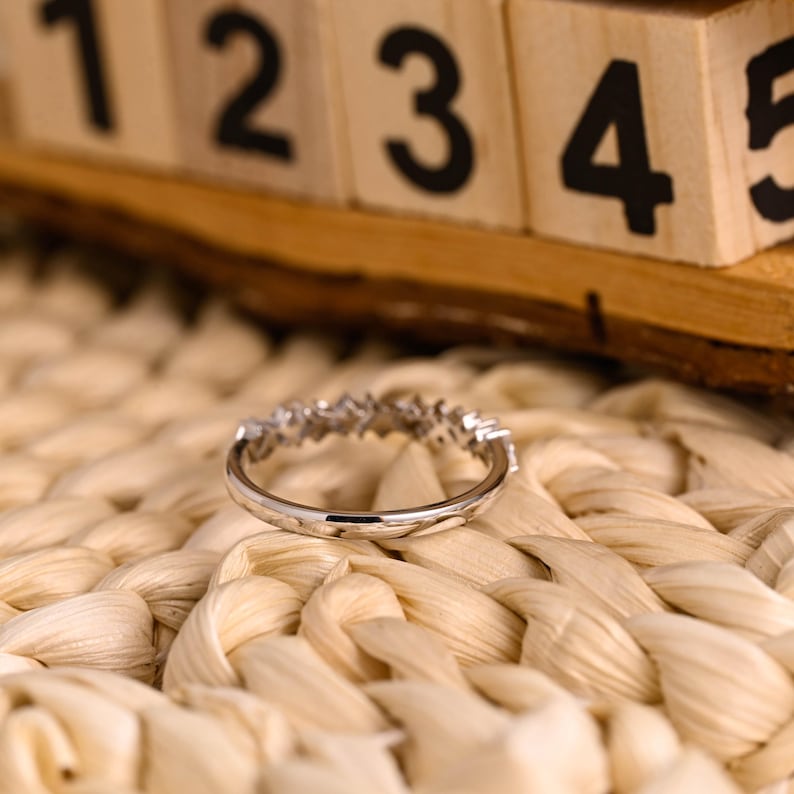 Marquise Cut Cluster Styled Lab Grown Wedding Band
