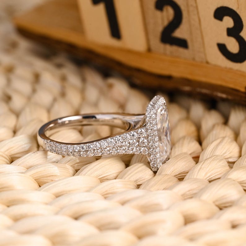Marquise Cut Cluster Styled Lab Grown Diamond Engagement Ring