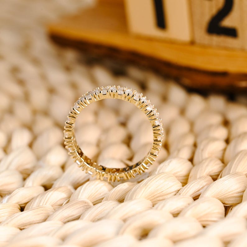 Marquise Cut Cluster Styled Lab Grown Wedding Band