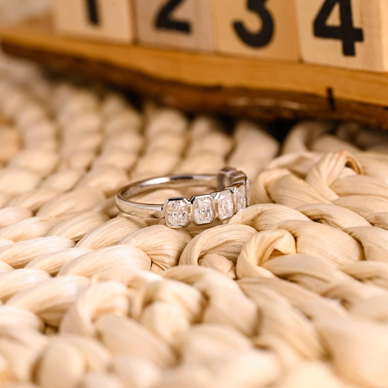 Marquise Cut Cluster Styled Lab Grown Wedding Band