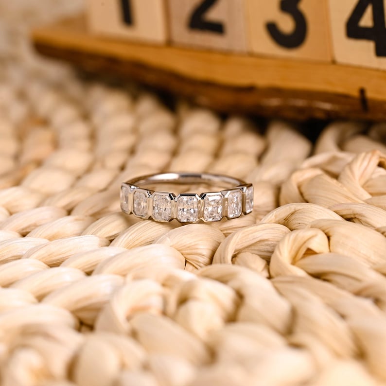 Marquise Cut Cluster Styled Lab Grown Wedding Band