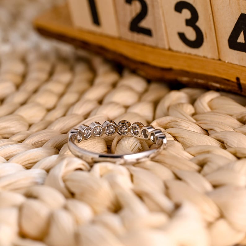 Marquise Cut Cluster Styled Lab Grown Wedding Band