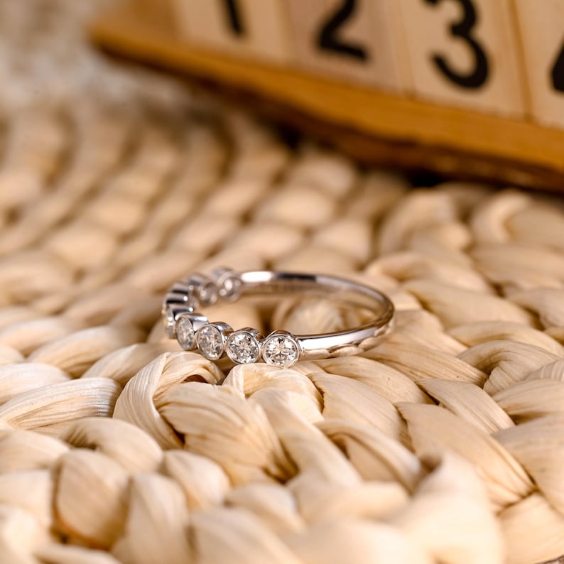 Marquise Cut Cluster Styled Lab Grown Wedding Band