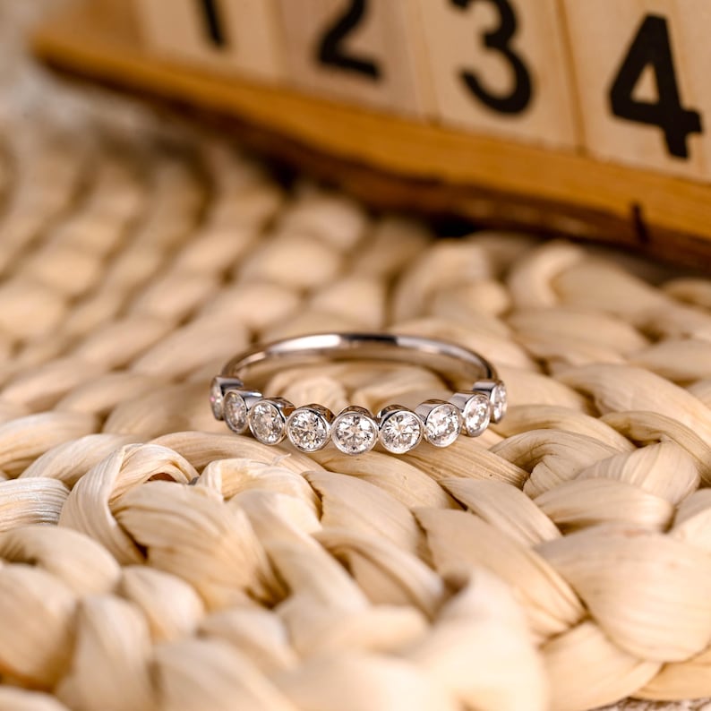 Marquise Cut Cluster Styled Lab Grown Wedding Band