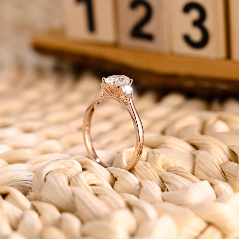 Marquise Cut Cluster Styled Lab Grown Diamond Engagement Ring