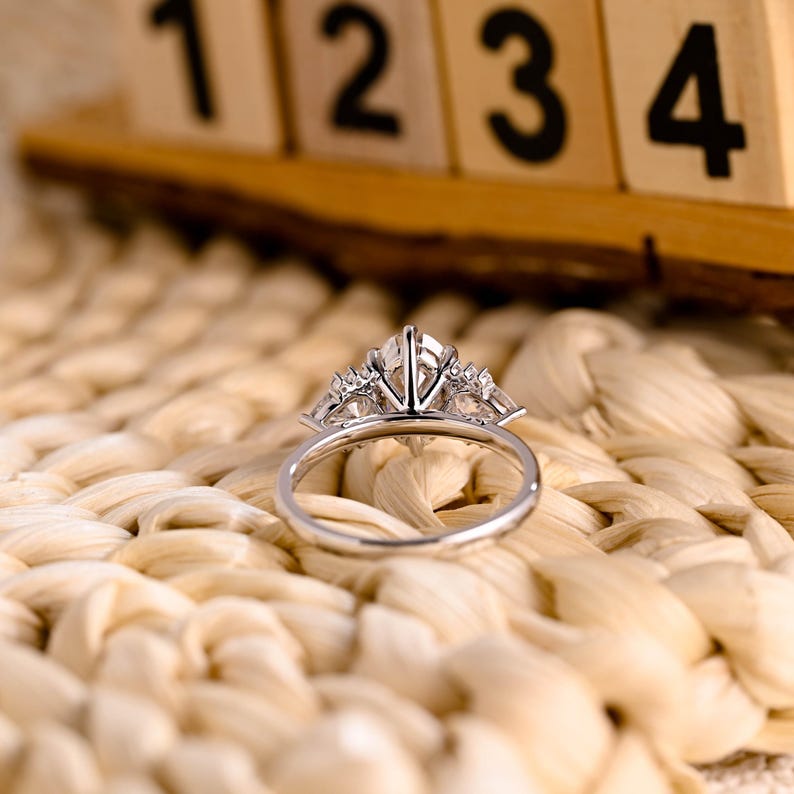 Marquise Cut Cluster Styled Lab Grown Diamond Engagement Ring