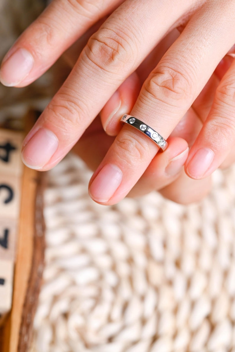 Marquise Cut Cluster Styled Lab Grown Wedding Band