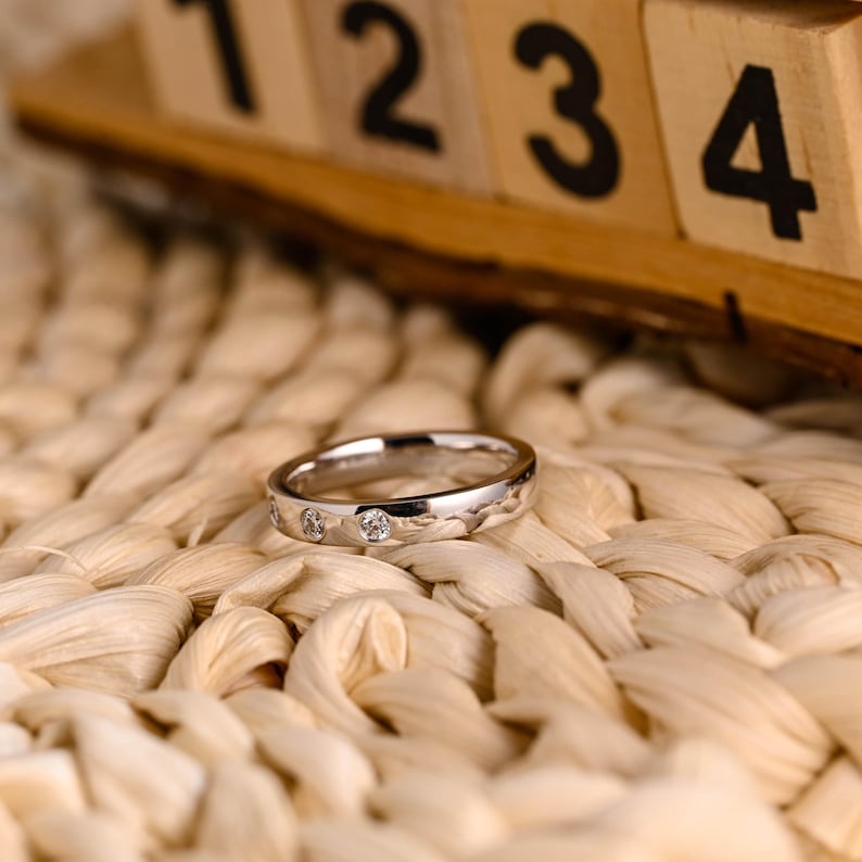 Marquise Cut Cluster Styled Lab Grown Wedding Band