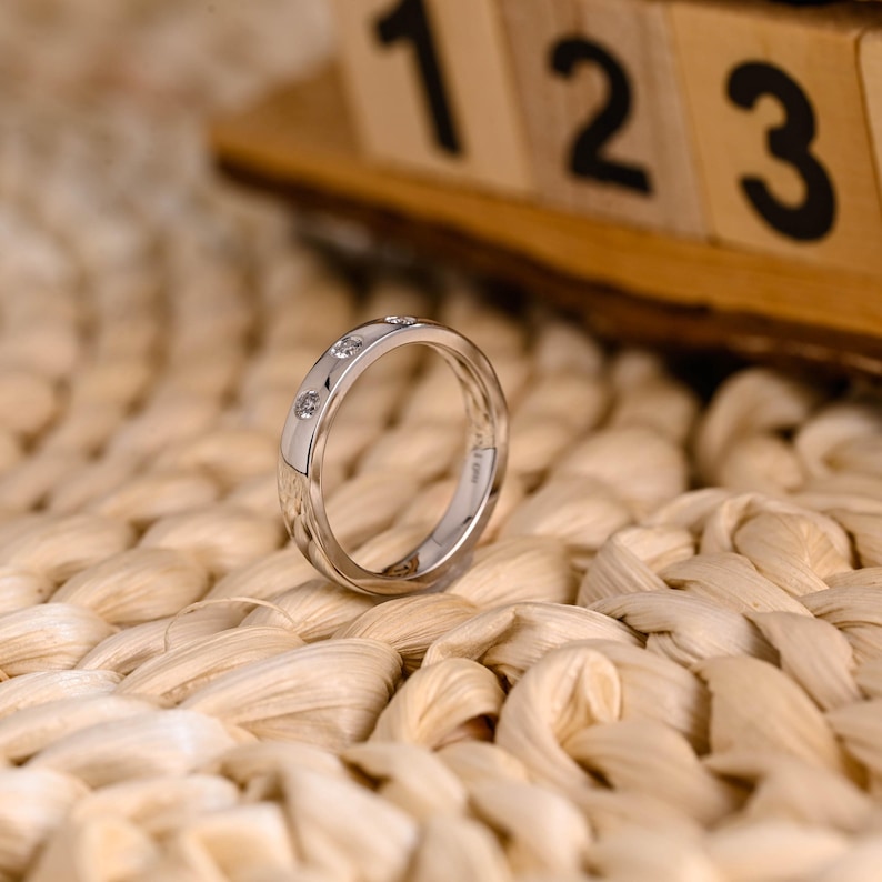 Marquise Cut Cluster Styled Lab Grown Wedding Band