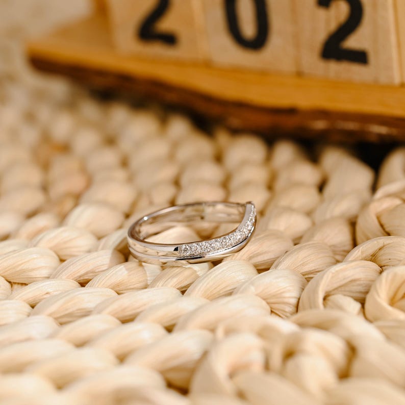 Marquise Cut Cluster Styled Lab Grown Wedding Band